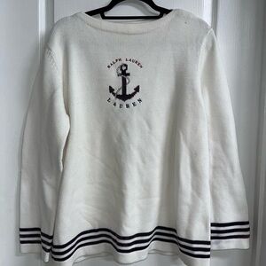 Ralph Lauren Cream Sweater with Black Stripes